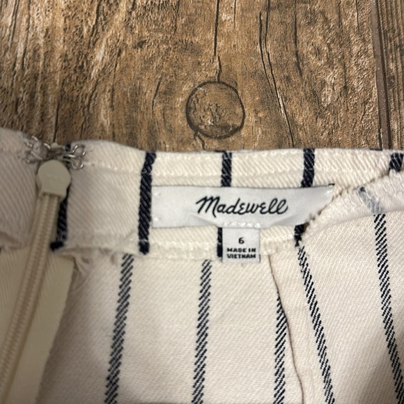 MADEWELL railroad stripe canvas faux wrap mini skirt size 6 - Picture 3 of 5